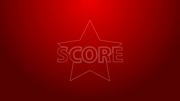Green line Star icon isolated on red background. Favorite, score, best rating, award symbol. 4K Video motion graphic animation - Footage, Video