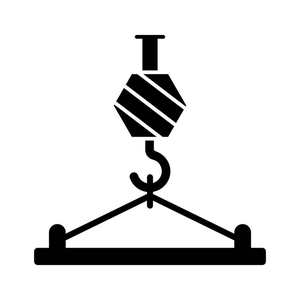 Crane hák Glyph vektorové ikony, které lze snadno upravit nebo upravit - Vektor, obrázek