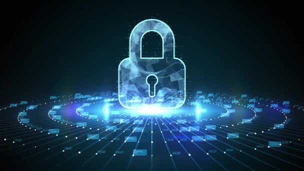 Ασφάλεια ηλεκτρονικών δεδομένων προστασία των επιχειρήσεων έννοια της ιδιωτικής ζωής τεχνολογίας.  - Πλάνα, βίντεο