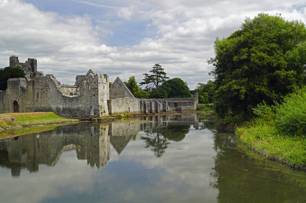 Das Desmond Castle liegt am Rande des Dorfes Adare, direkt an der N21 an der Hauptverkehrsstraße Limerick-Kerry. - Foto, Bild