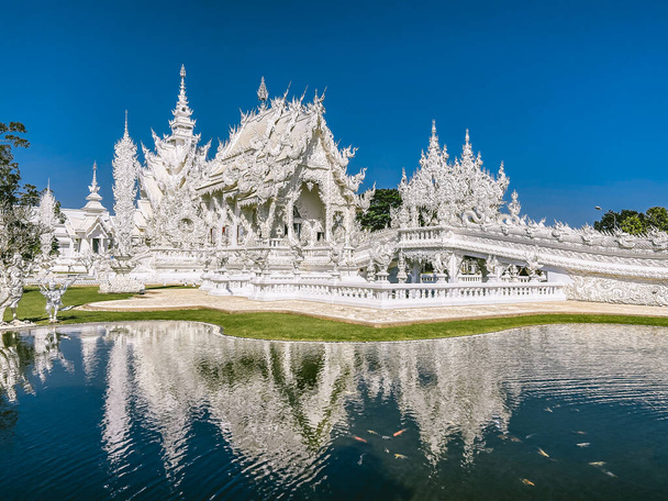 Wat Rong Khun, Bílý chrám v Chiang Rai, provincie Chiang Mai, Thajsko - Fotografie, Obrázek