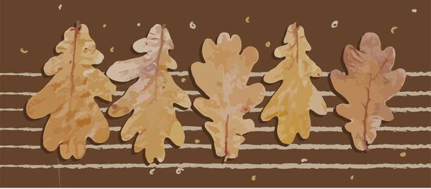 Vízszintes poszter őszi levelekkel. Realisztikus vektor illusztráció. Őszi koncepció. Képeslap vagy bannerlevél hullása. - Vektor, kép