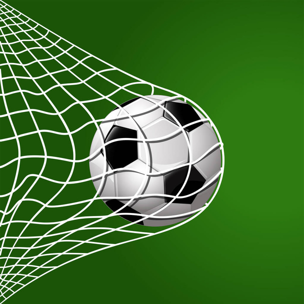 football hitting goal net background - Vector, Image