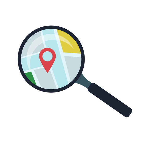 Keresés a térképen elhelyezkedés ikon llusztráció - Fotó, kép