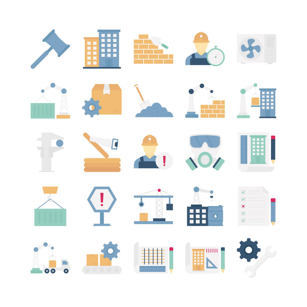 Industrial and Construction Isolated Vector icons set every single icon can be easily modified or edit - Vettoriali, immagini