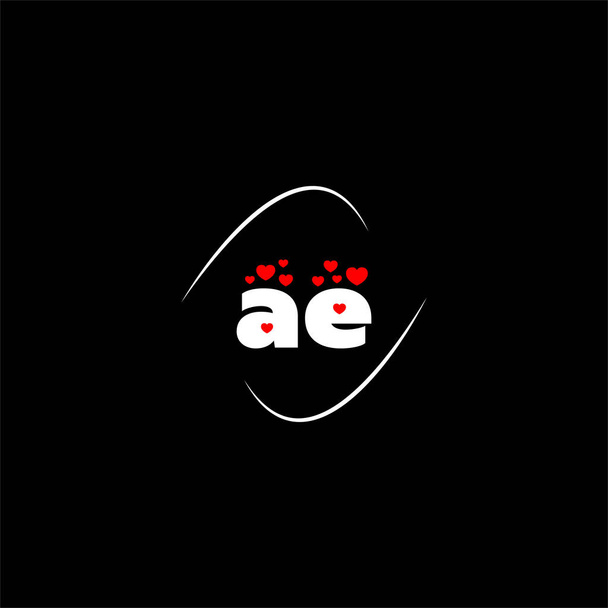 A E betű logó kreatív design fekete színű háttér. ae monogram - Vektor, kép