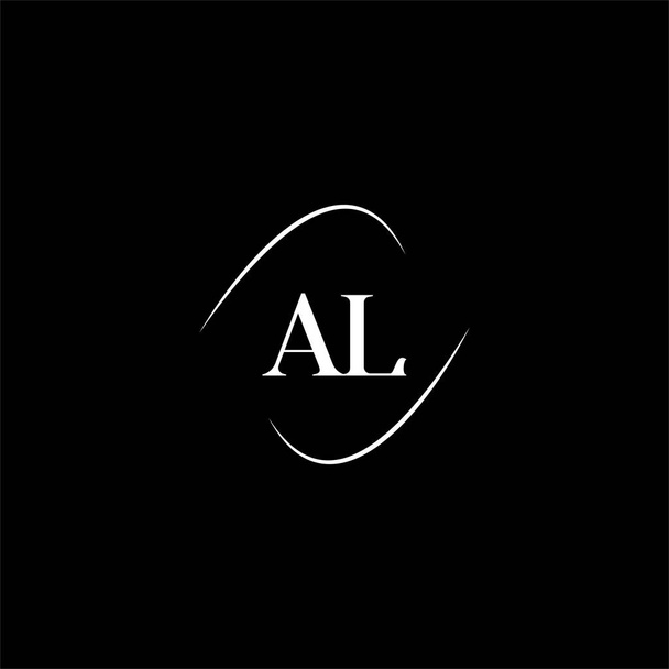 L письмо логотип креативный дизайн на черном фоне цвета, al монограмма - Вектор,изображение