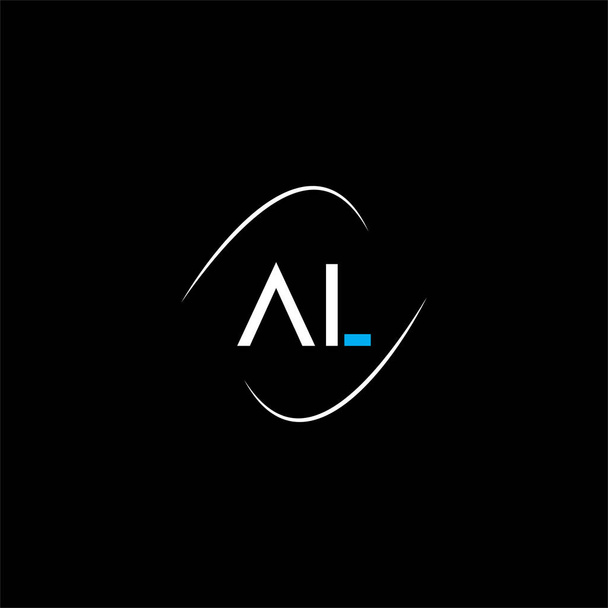 L письмо логотип креативный дизайн на черном фоне цвета, al монограмма - Вектор,изображение