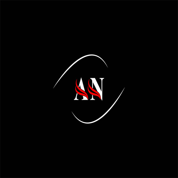 Творчий дизайн логотипу літери N на фоні чорного кольору, монограма
 - Вектор, зображення