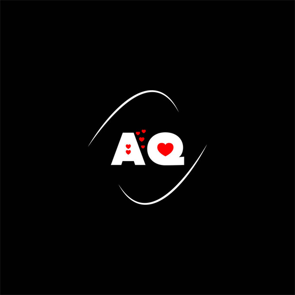 Q písmeno logo kreativní design na černém pozadí, aq monogram - Vektor, obrázek