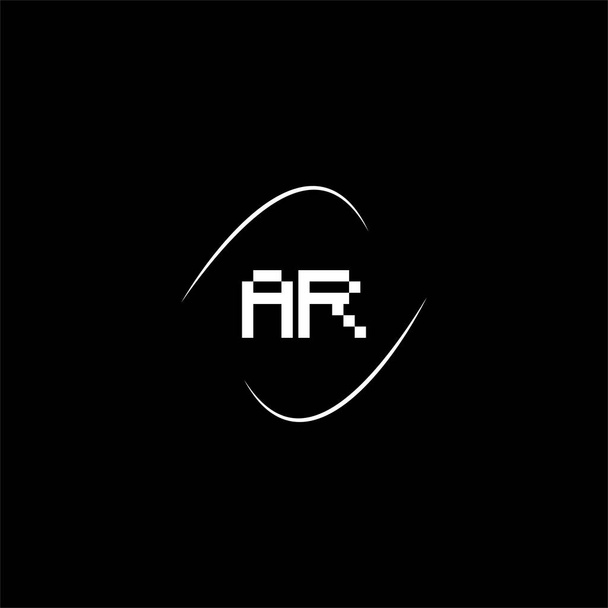 Логотип літери R креативний дизайн на фоні чорного кольору, ar monogram
 - Вектор, зображення