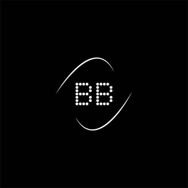 B B письмо логотип креативный дизайн на черном фоне цвета, bb монограмма - Вектор,изображение