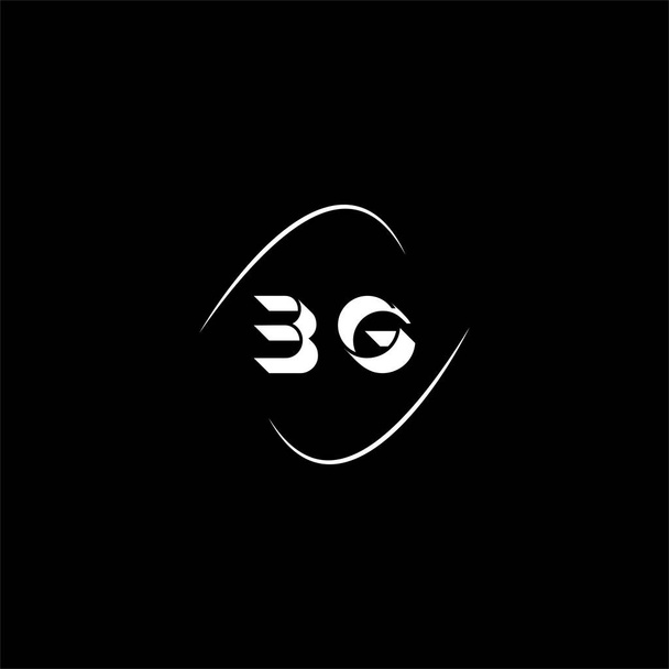 黒の背景にB G文字のロゴの創造的なデザイン, bgのモノグラム - ベクター画像