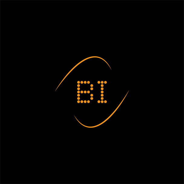 Diseño creativo del logotipo de la letra B I sobre fondo de color negro, bi monograma - Vector, Imagen