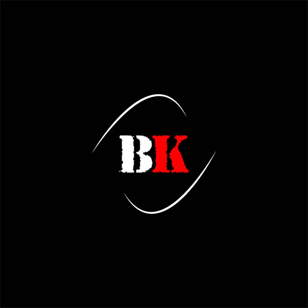 B K letter logo creatief ontwerp op zwarte achtergrond, bk monogram - Vector, afbeelding