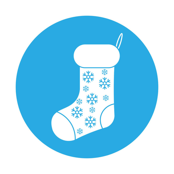 Простая иллюстрация иконы рождественских носков для рождественских праздников - Вектор,изображение