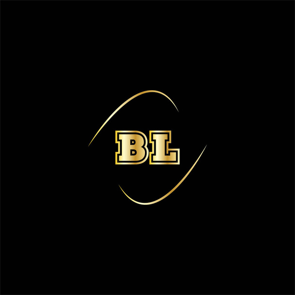 B L буква логотип креативный дизайн на черном фоне цвета, BL монограмма - Вектор,изображение