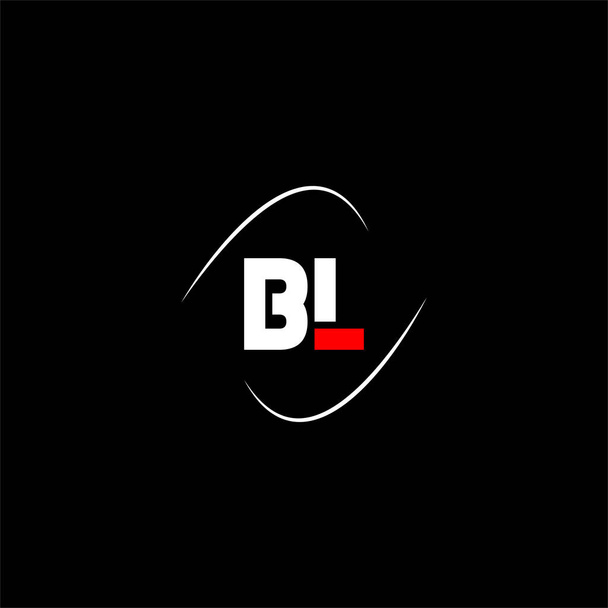 B L Buchstabe Logo kreatives Design auf schwarzem Hintergrund, bl Monogramm - Vektor, Bild
