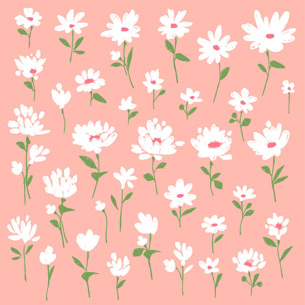 Abstract flower illustration material collection, - ベクター画像