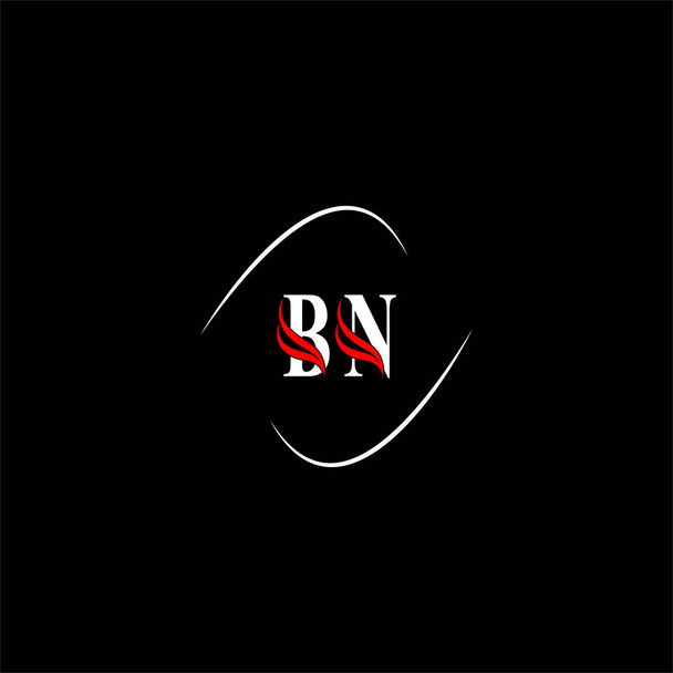 B N Buchstabe Logo kreatives Design auf schwarzem Hintergrund, bn Monogramm - Vektor, Bild