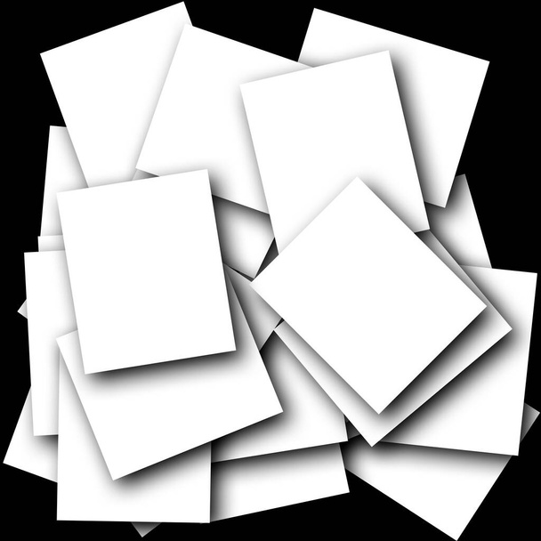 Kuva valkoisista korteista, joilla on musta tausta, mainonnan suunnittelu, mainostilaa, - Valokuva, kuva