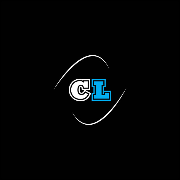 C l письмо логотип абстрактный дизайн на черном фоне цвета, cl монограмма - Вектор,изображение