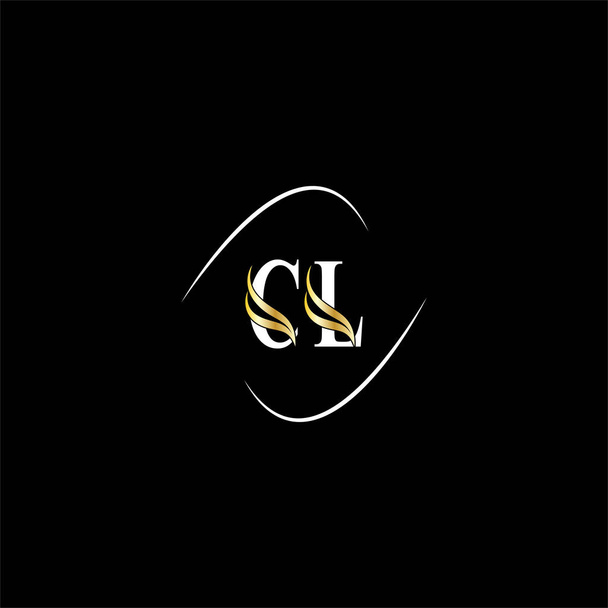 C l письмо логотип абстрактный дизайн на черном фоне цвета, cl монограмма - Вектор,изображение