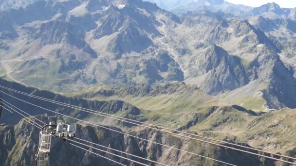 pic du midi cable car, Pyrenees mountains - Footage, Video