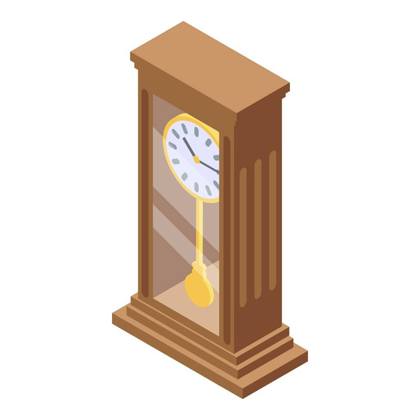 Old clock auction icon, isometric style - Vektor, Bild