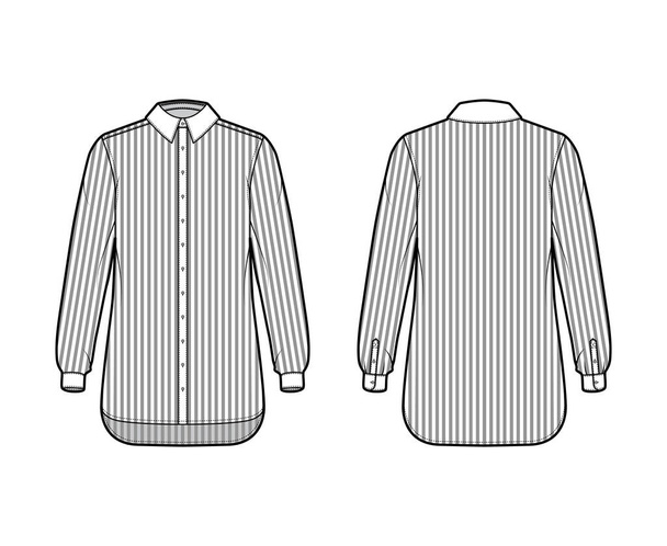 Mode Zakelijke overhemden Shirts met lange mouwen Taifun Shirt met lange mouwen wit-zwart abstract patroon zakelijke stijl 