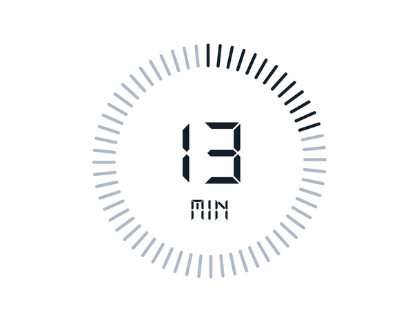 13 minutos temporizadores Relógio, Timer 13 min ícone - Vetor, Imagem