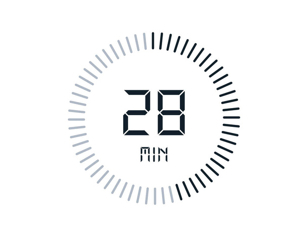 28 хвилин таймер Годинники, таймер 28 хв піктограма
 - Вектор, зображення