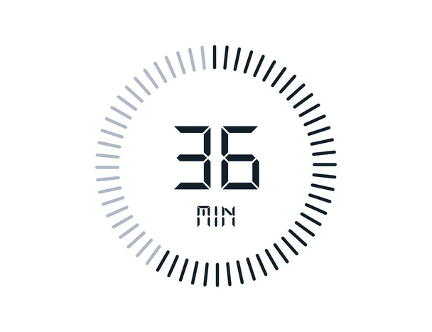 36 minutos temporizadores Relógios, Timer 36 min ícone - Vetor, Imagem