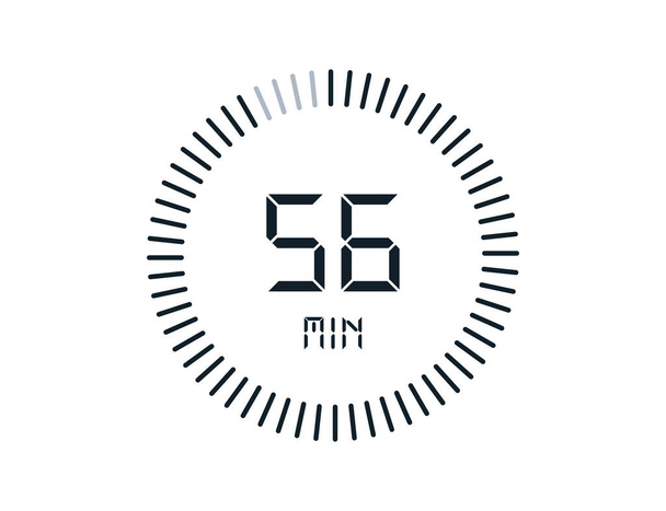 56 dakika zamanlayıcı, zamanlayıcı 56 dakika simgesi - Vektör, Görsel