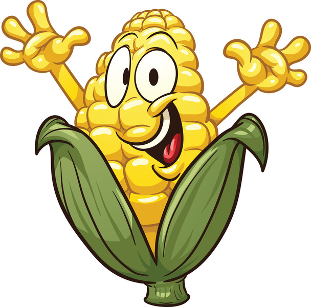 Cartoon corn - Vector, Image