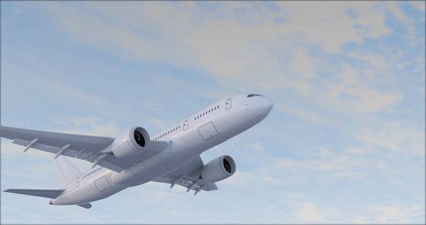 Avion Jet commercial rendu 3D - Photo, image