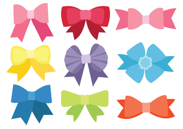 bow colour design and multicolored bow colorful on white background illustration vector  - 写真・画像