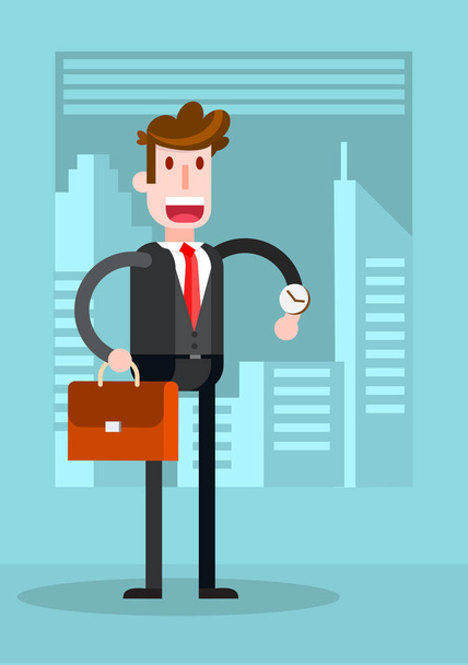 Flat Businessman Waiting in the Office. Isolated Flat Vector Illustration - Vektor, obrázek