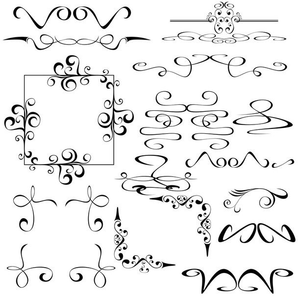 wektorowy zestaw kaligraficznych elementów konstrukcyjnych - Wektor, obraz