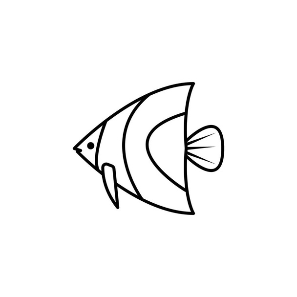 Ícone de linha angelfish. sinais e símbolos podem ser usados para web, logotipo, aplicativo móvel, ui, ux no fundo branco - Vetor, Imagem