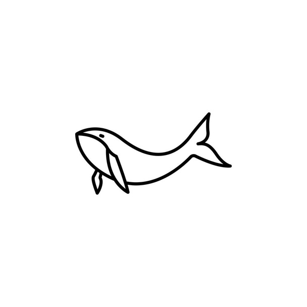 Ícone da linha da baleia. sinais e símbolos podem ser usados para web, logotipo, aplicativo móvel, ui, ux no fundo branco - Vetor, Imagem
