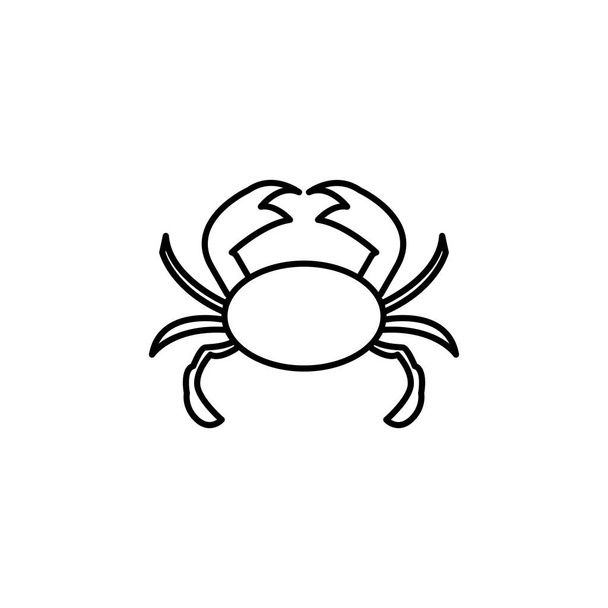 icône de ligne de crabe. signes et symboles peuvent être utilisés pour le web, logo, application mobile, ui, ux sur fond blanc - Vecteur, image