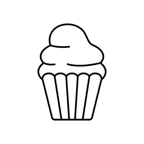 obrázek ikony cupcake, styl čáry - Vektor, obrázek