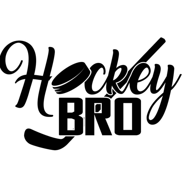 Hockey bro quote on white background. Vector illustration - Vector, Image