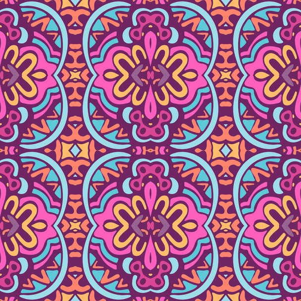 Ethnic tribal festive pattern for fabric. Abstract Doodle style seamless pattern ornamental. Indian design - Vector, afbeelding