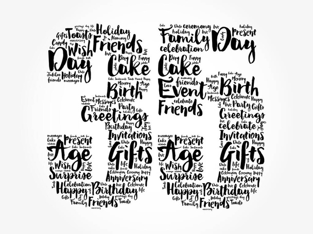 Happy 35th birthday word cloud, holiday concept background - Photo, Image