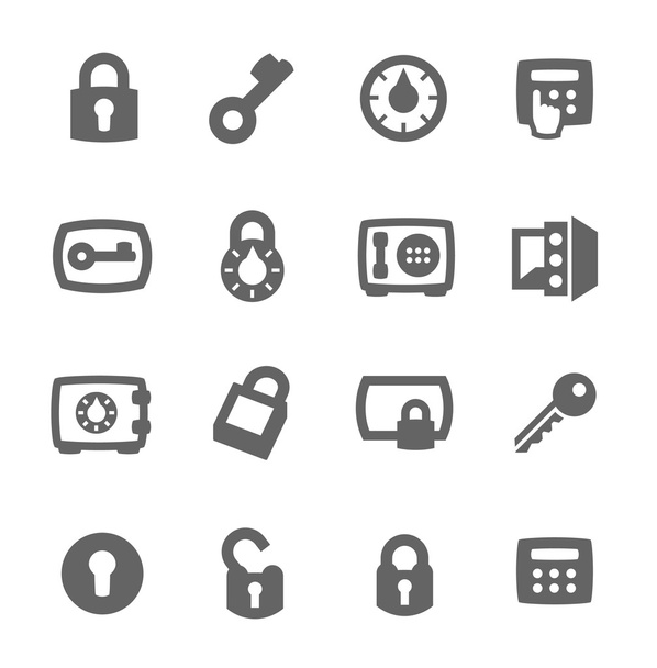 Claves e iconos de cerraduras
 - Vector, Imagen