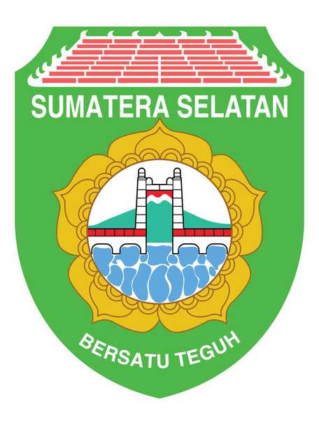 Vector Ilustración del emblema plano de Indonesia Provincia de Sumatra del Sur - Vector, imagen