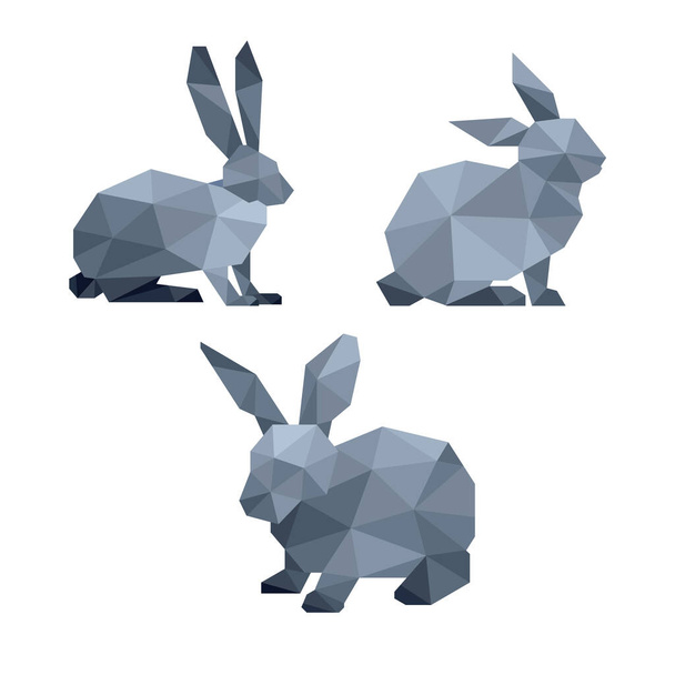 Coniglio animale a basso poli geometrico poligonale - Vettoriali, immagini