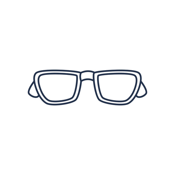 icono de gafas, estilo de línea en fondo blanco - Vector, imagen